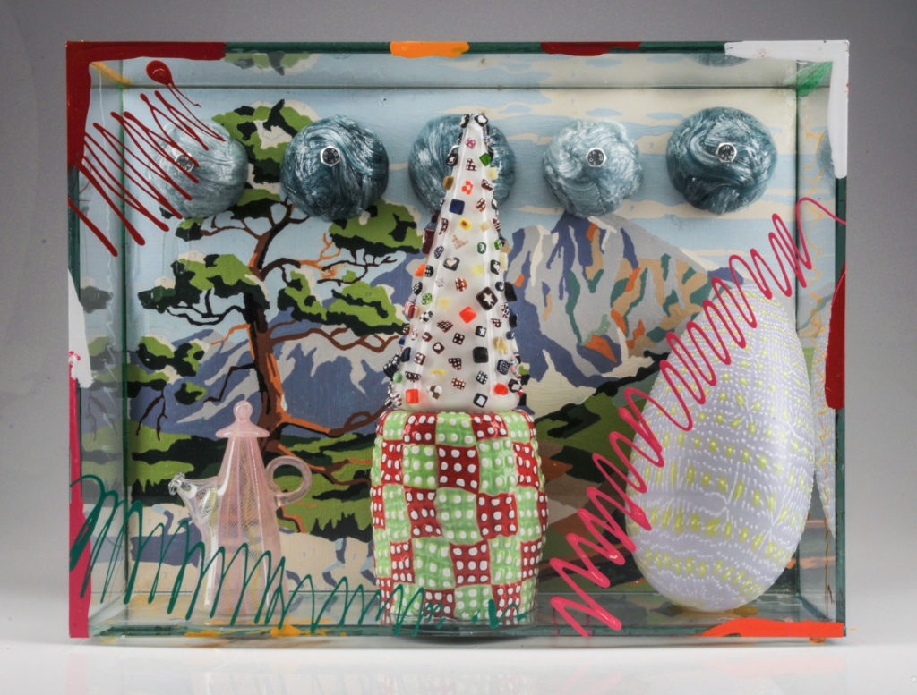 PAINT BY NUMBERS MOUNTAIN SCENE WITH ODD OBJECTS | 32078