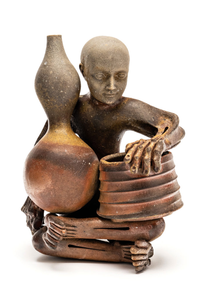 SEATED FIGURE WITH GOURD AND BOWL | 33260