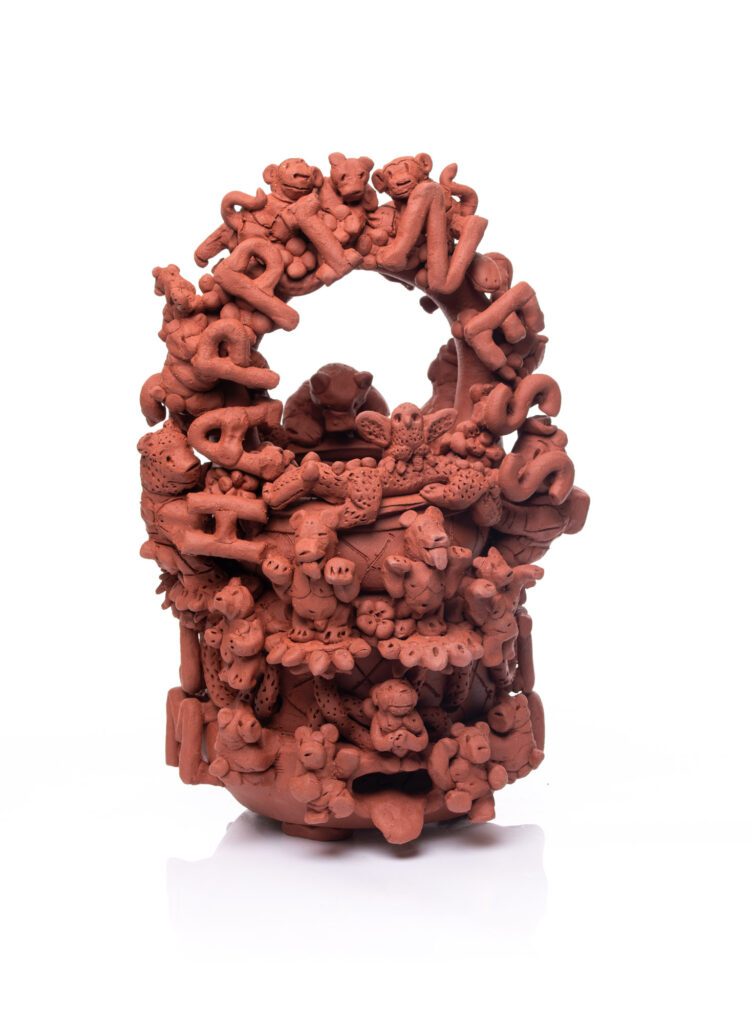 TERRACOTTA BUCKET OF HAPPINESS AND SADNESS  | 34668